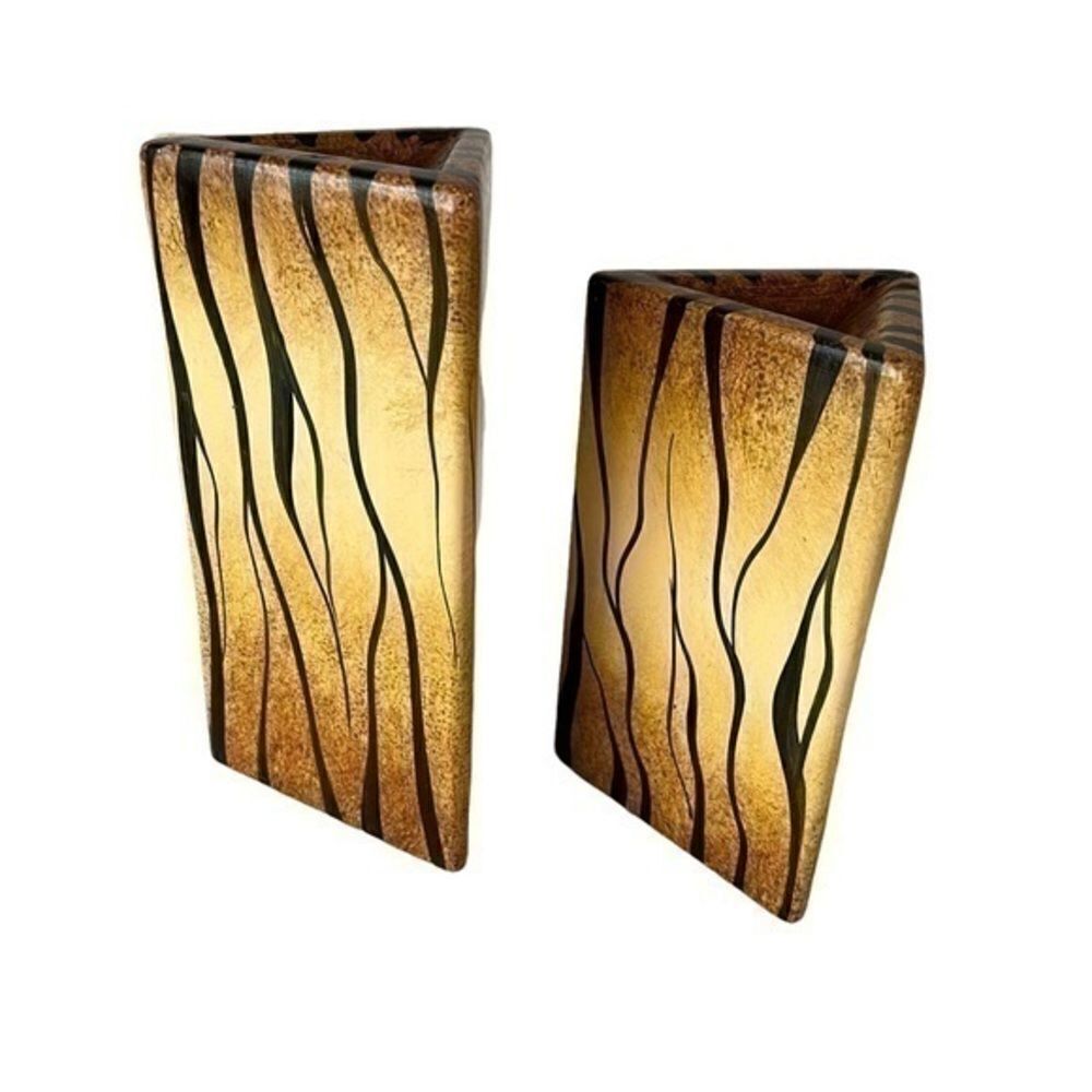 Hand painted candle holder made in Mexico ceramic
